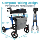 MOB1044BLUOB *Open Box* Foldable Rollator Series T